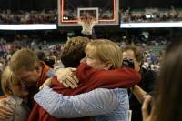 Rivals Kay Yow and Sylvia Hatchell embrace after Yow receives the 2007 Bob Bradley Spirit & Courage Award -  - 