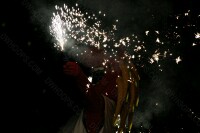  - Pacer mascot Freddie Fever with some fireworks - there were many pyrotechnics in the intros but the smoke dissipated very quickly.