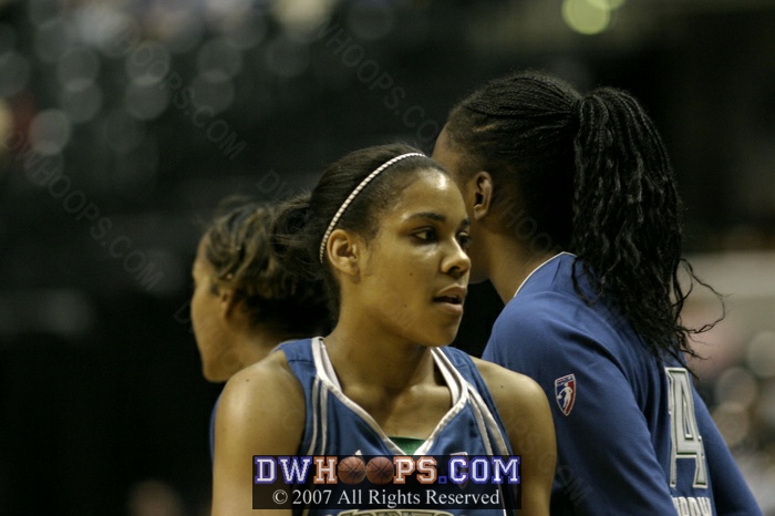 Lindsey heads to the bench for an official timeout.  Her first 5 minutes had 1-1 shooting, an assist, and two turnovers.