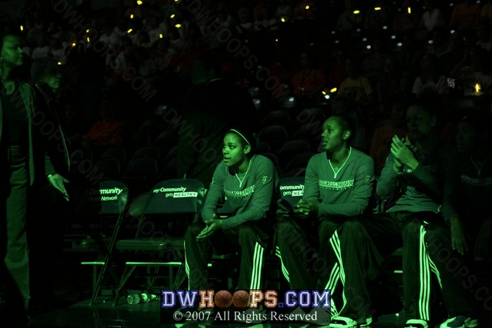 The Fever's elaborate pregame introductions featured fans with glo-sticks and muted spotlights