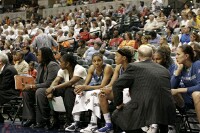  - Lindsey gets some coaching on the bench - she went out just before Ali scored, and would return midway through the 2nd quarter.