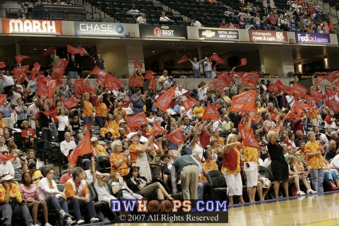 Fever fans were great, displaying enthusiasm and their giveaway flags.